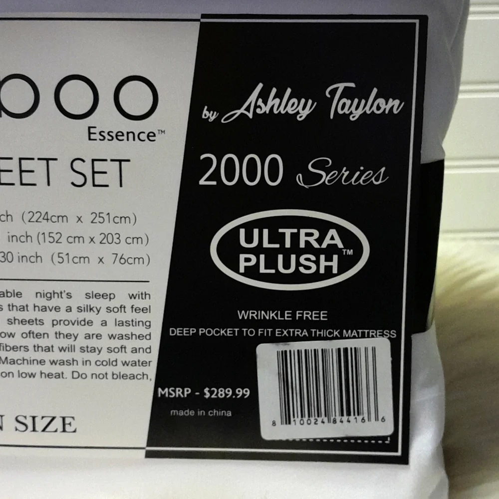 Bamboo Essence Queen White 6 Piece Sheet Set